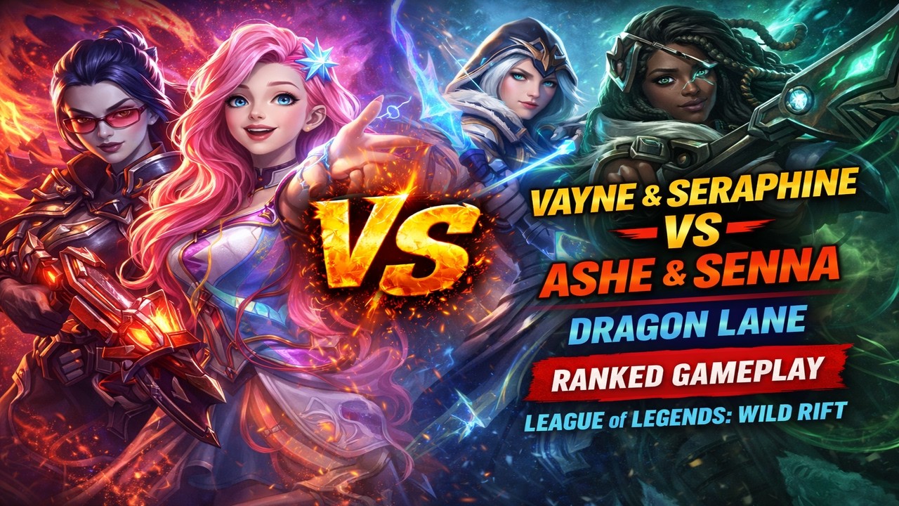 Vayne & Seraphine VS Ashe & Senna - Dragon Lane - Ranked Gameplay | League Of Legends: Wild Rift