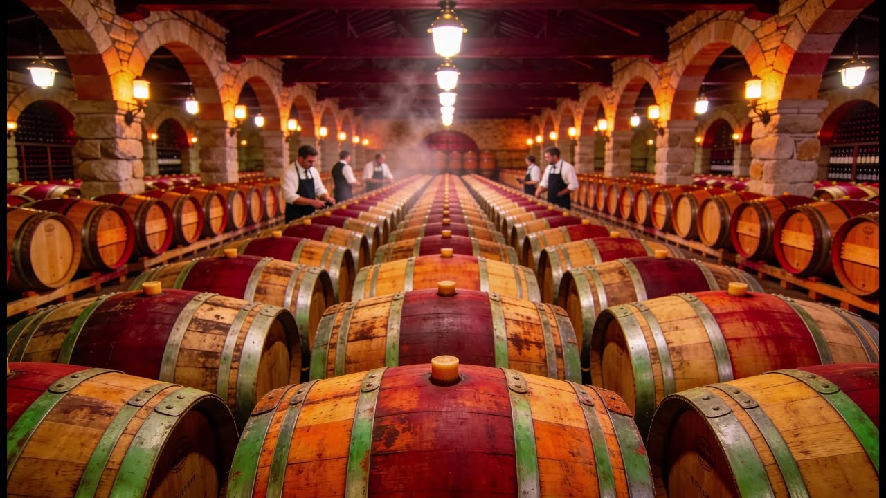 Inside the Aged Wine Factory – How Old Barrels Produce Exclusive Flavors | Full Process