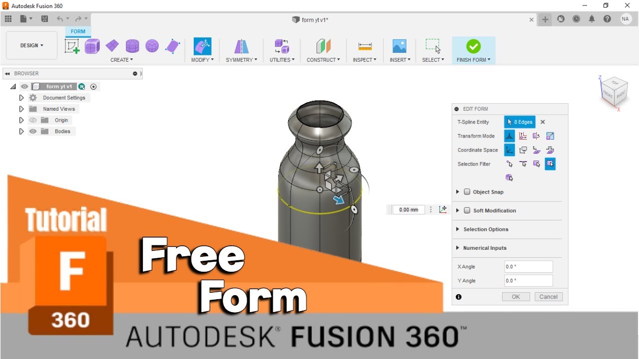 Fusion 360 - Tutorial - Free Form