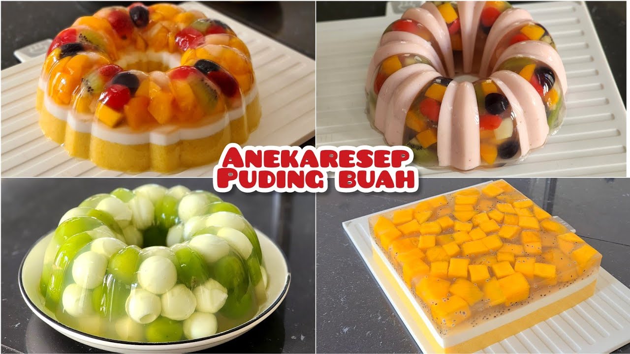 4 kreasi puding buah yang mudah dan enak. Bisa jadi puding ulang tahun atau ide hampers