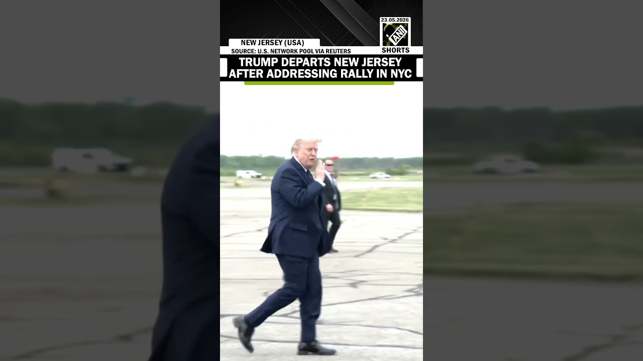 US President Donald Trump departs from New Jersey after addressing midterms rally in New York