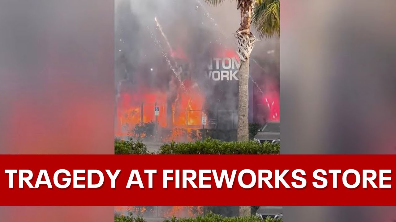 'Oh my God!': Phantom Fireworks store erupts into flames after crash
