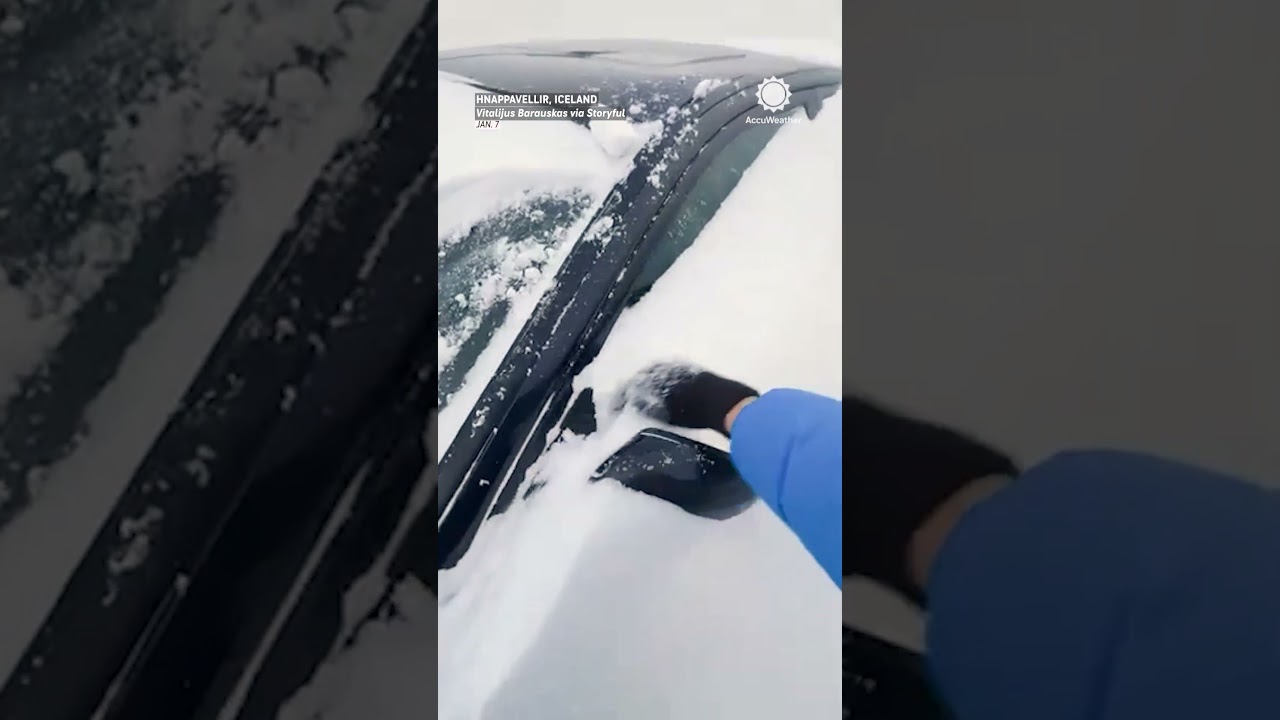 Iceland Winter Storm Leaves Cars Buried ❄️