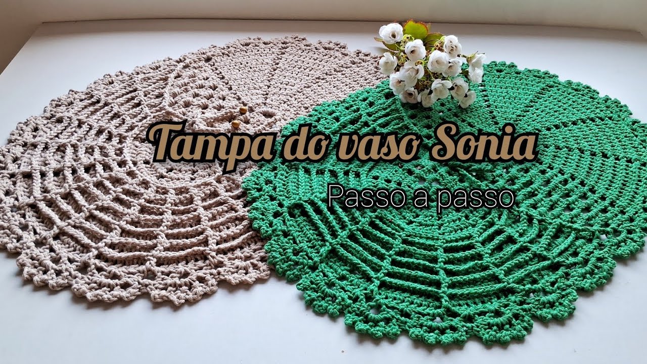 PASSO A PASSO TAMPA DO VASO SONIA / JOGO DE BANHEIRO SONIA / TAPETE DE CROCHÊ OVAL