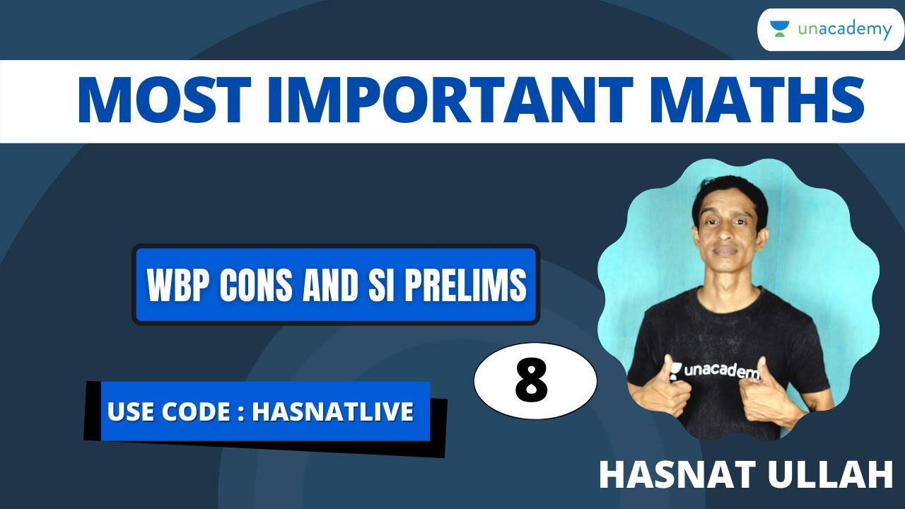 Most important maths for WBP Cons and SI PRELIMS-8 |  Hasnat Ullah