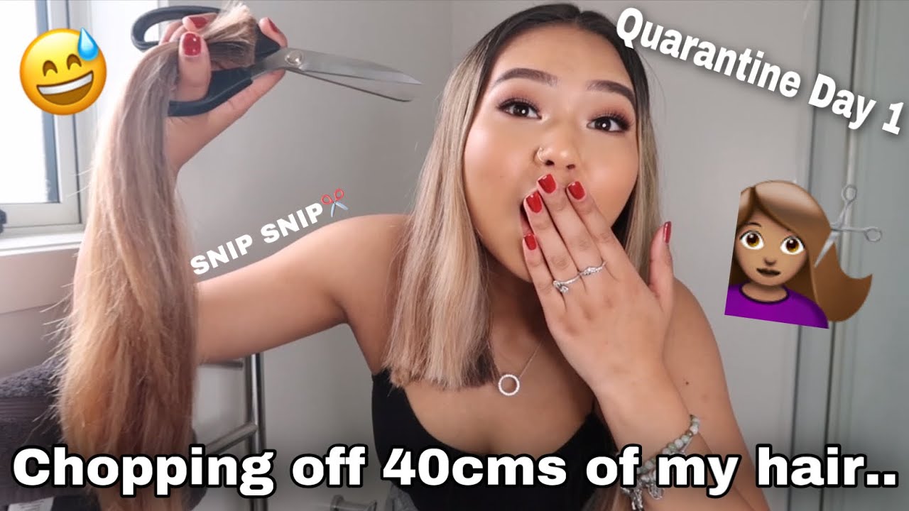 CUTTING MY HAIR AT HOME | Krystina Sdoeung