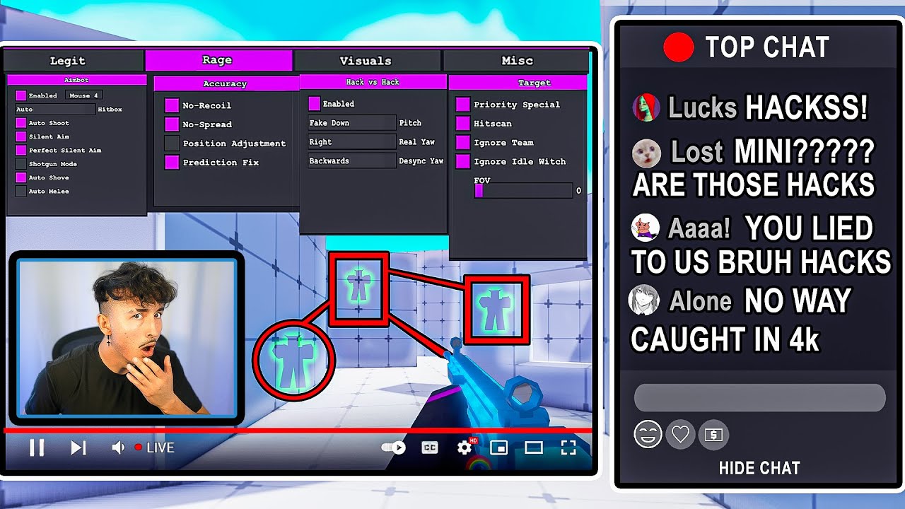 I pretended to USE HACKS ON LIVESTREAM...(Roblox Rivals)