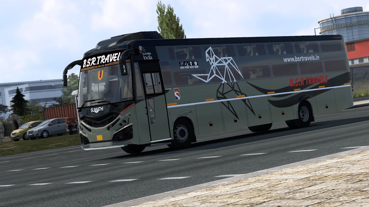 ETS2 Indian Mod Gameplay Part II | Veera V8 Mark 3 Bus Mod 🚌 | BSR Travels | Realistic Driving