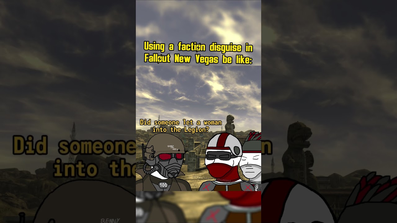 Using a faction disguise in Fallout New Vegas be like: #fallout #memes #shorts