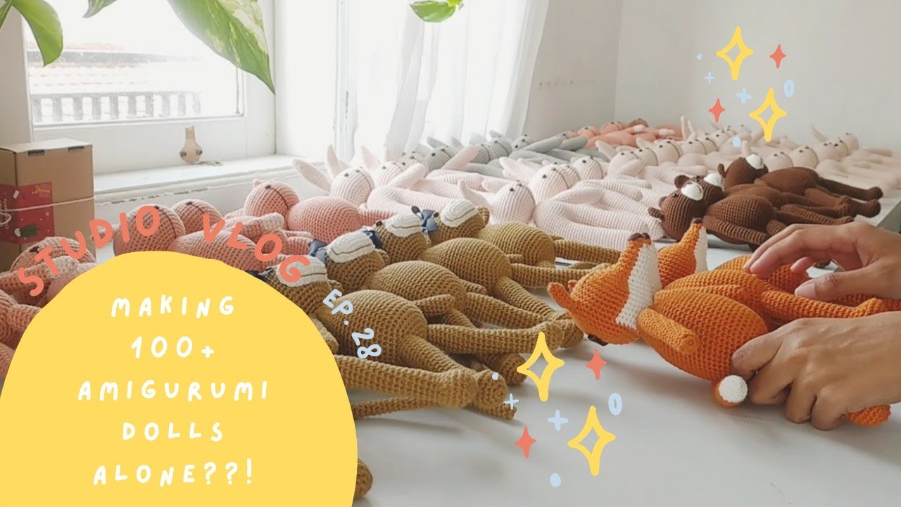 STUDIO VLOG #28 | Making 100+ amigurumi dolls alone??!!