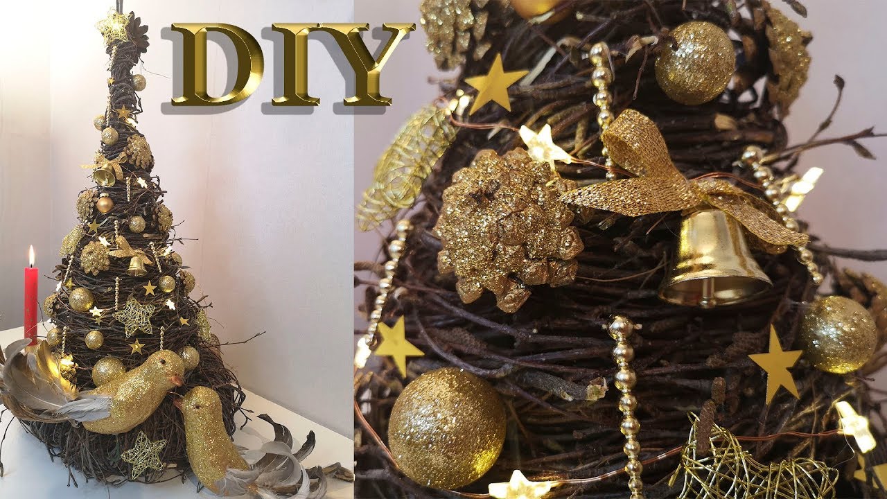 Новогодняя елочка своими руками из березовых веток.Christmas tree made of twigs
