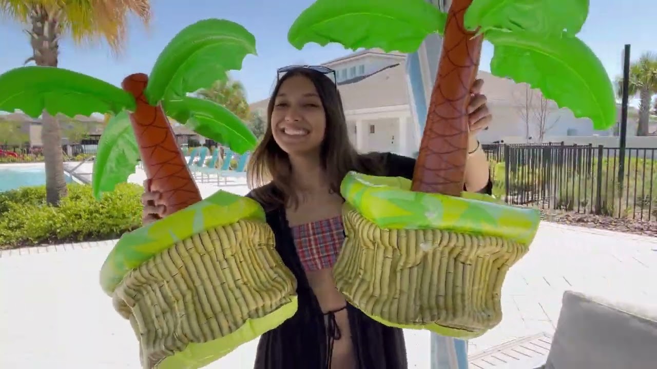 #shorts 2 Pack Large 26 Inflatable Palmtree Cooler, Floating Drink Cooler for Parties, 2in1 Pool.mov