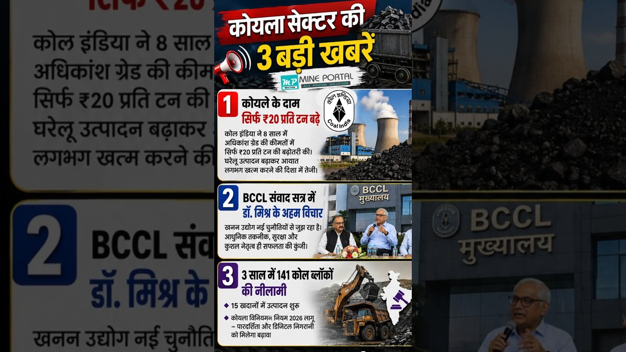 Coal India Price Update | BCCL | 141 Coal Blocks Auction | Mining News 2026