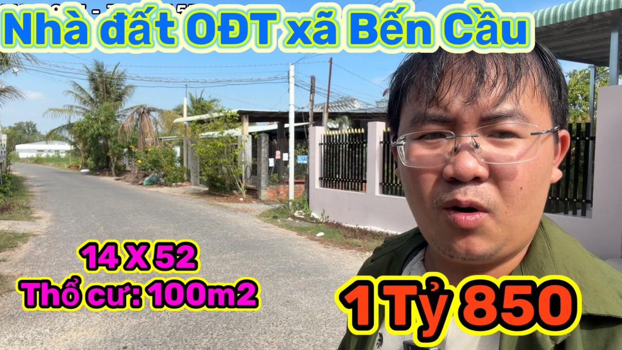 nhà mặt tiền nhựa 14x52 tc 100m2 tại khu phố bến cầu gần chợ khu công nghiệp giá rẻ tụt quần