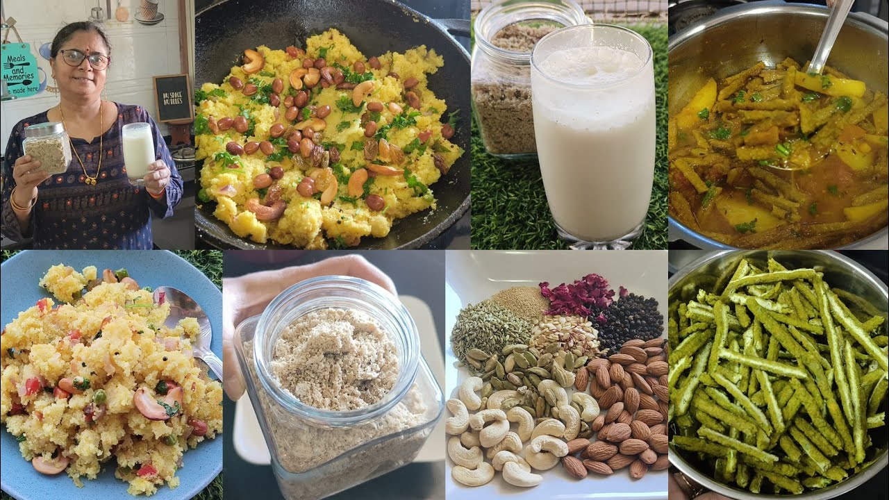 premix +Breakfast & Dinner🍱 suji upma🌺 thandai masala🌺 chanadal hare matar vadi sabji🌺 phulka roti