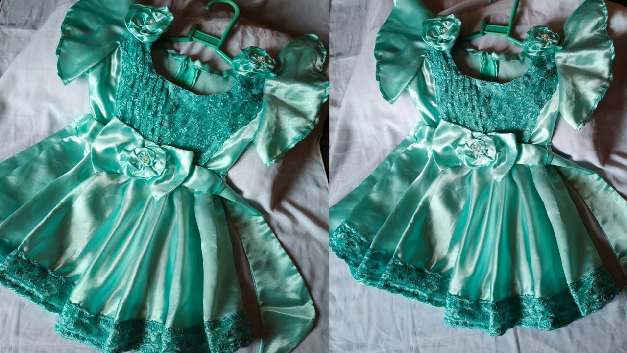 New umbrella cut baby frock for 2-3year baby/ umbrella cut sleeves cutting and stitching#youtube#