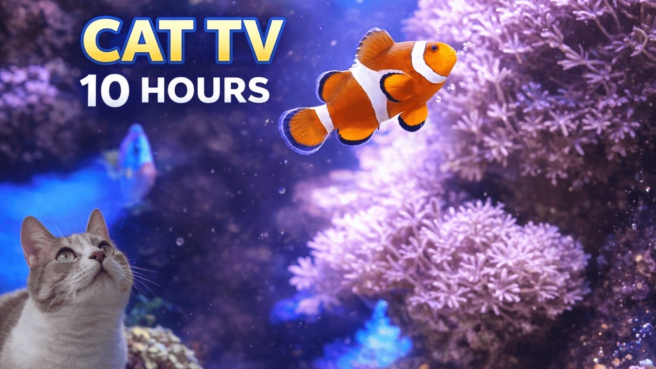 10 Hours of a Cat Watching Fish 🐱🐠 | Deep Sleep, Relaxation & Stress Relief Aquarium Ambience (4k)