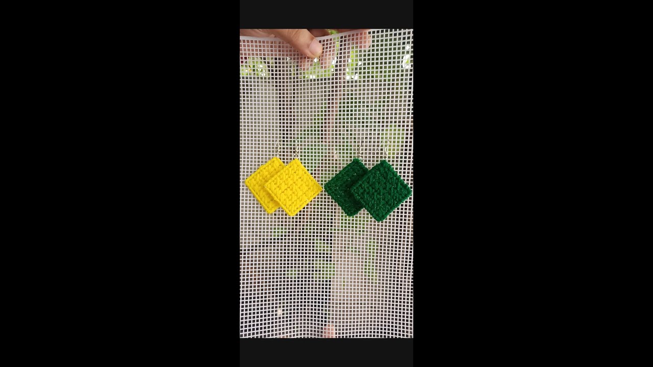 Plastic canvas earrings || Easy handmade earrings