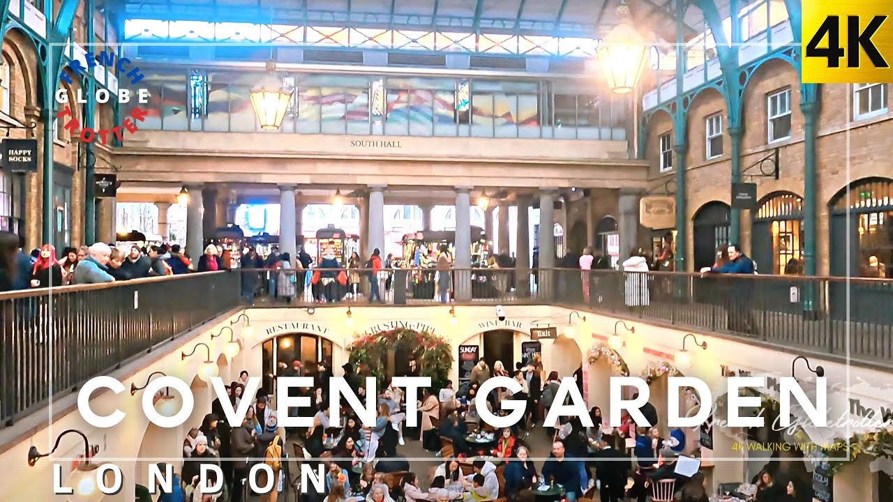 LONDON West End Streets Walking Tour 4K 🇬🇧 Covent Garden➜ Jubilee Market ➜ Trafalgar Square
