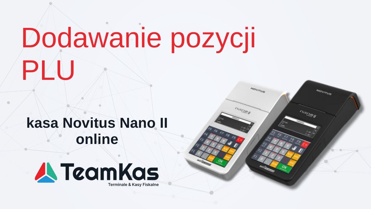 Kasa fiskalna Novitus Nano II Online - dodawanie pozycji PLU