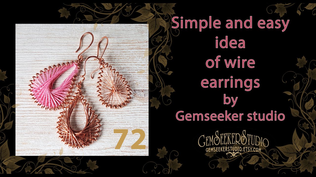 10 minutes jewellery. DIY simple earrings for beginners. Copper wire earrings tutorial