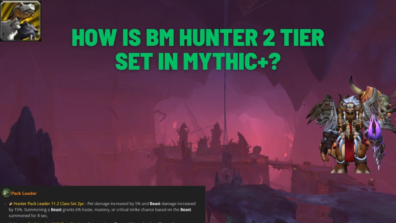 How Is BM Hunter 2 Tier Set In Mythic+? 11.2#WorldofWarcraft #WarWithin
