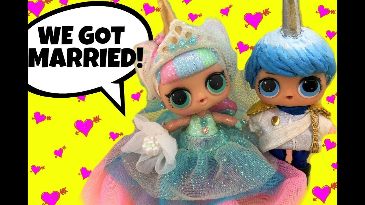 LOL Doll Unicorn & Blue Get Married in this Beautiful Wedding Day Doll Story NEW Boy GG Custom too