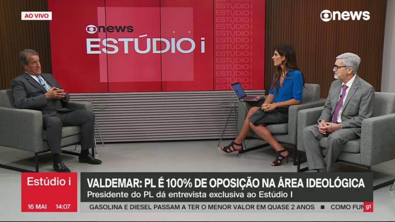 Entrevista do presidente do PL, Valdemar Costa Neto, para o Programa Estúdio I da GloboNews