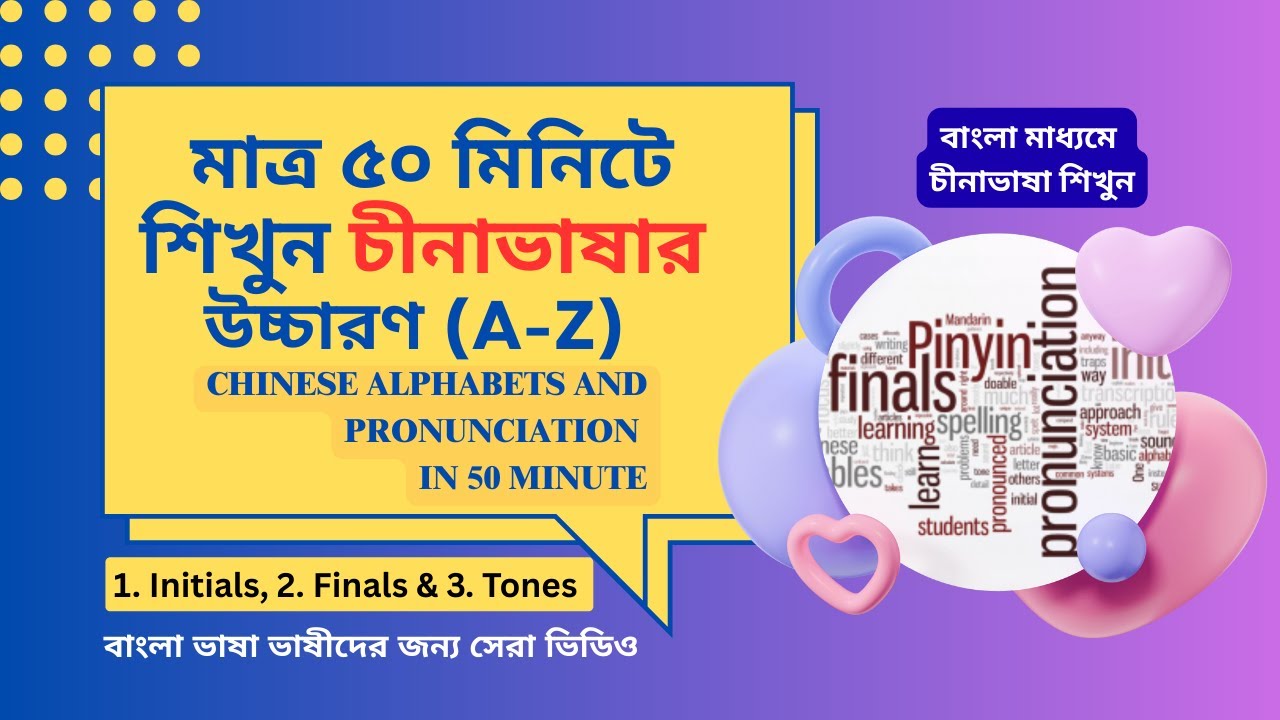 Learn Chinese in Bangla (Chinese Alphabets ) | বাংলা মাধ্যমে চীনা ভাষা শিক্ষা | Immfy Academy