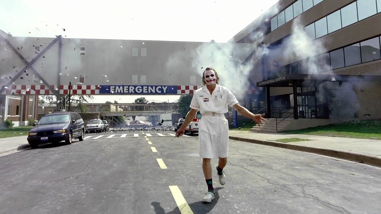 ' Coringa explodindo o Hospital ; #HD