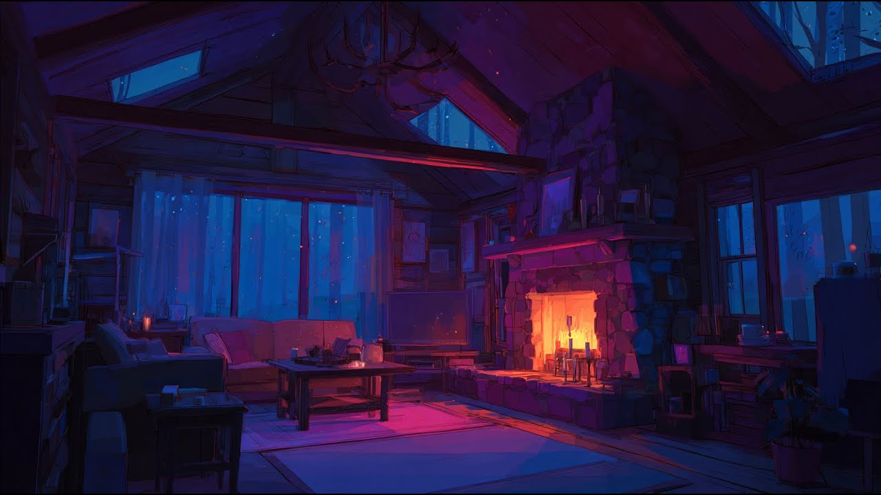 Strong Fire Crackle • Warm Cabin Night Ambience (10 Hours)