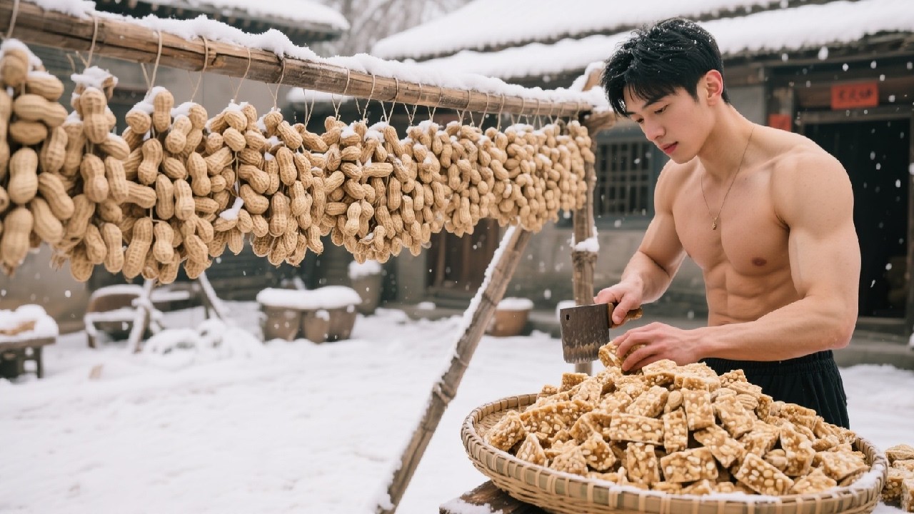Sun-Drying Freshly Harvested Peanuts To Create Sweet Crispy Brittle With Childhood Memories!