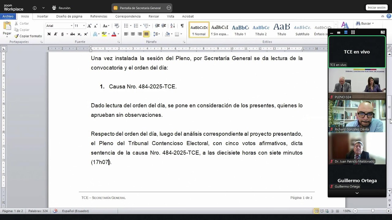 SESIÓN EXTRAORDINARIA JURISDICCIONAL No. 024-2026-PLE-TC