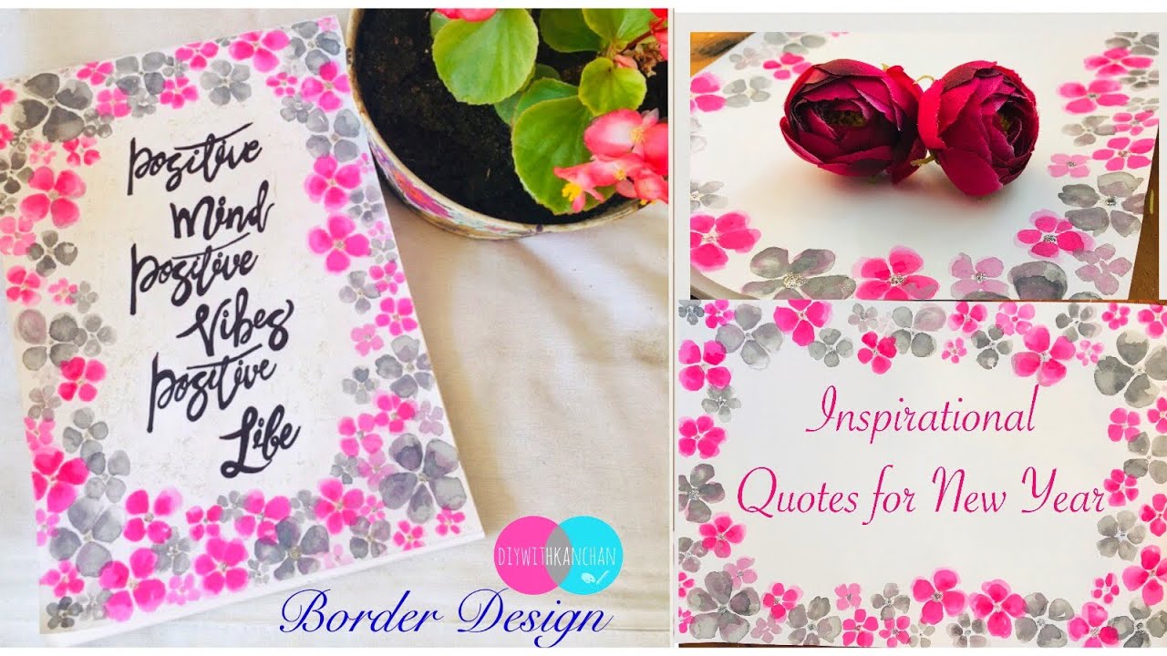 Easy Watercolour painting/Motivational Quotes/Watercolour/Inspirational Wall Art/Border Designs