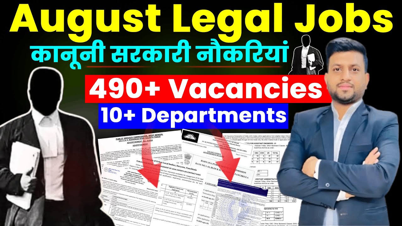 Legal Govt Jobs - August 2025 | Permanent Posts (LLB) | Smart & Legal Guidance