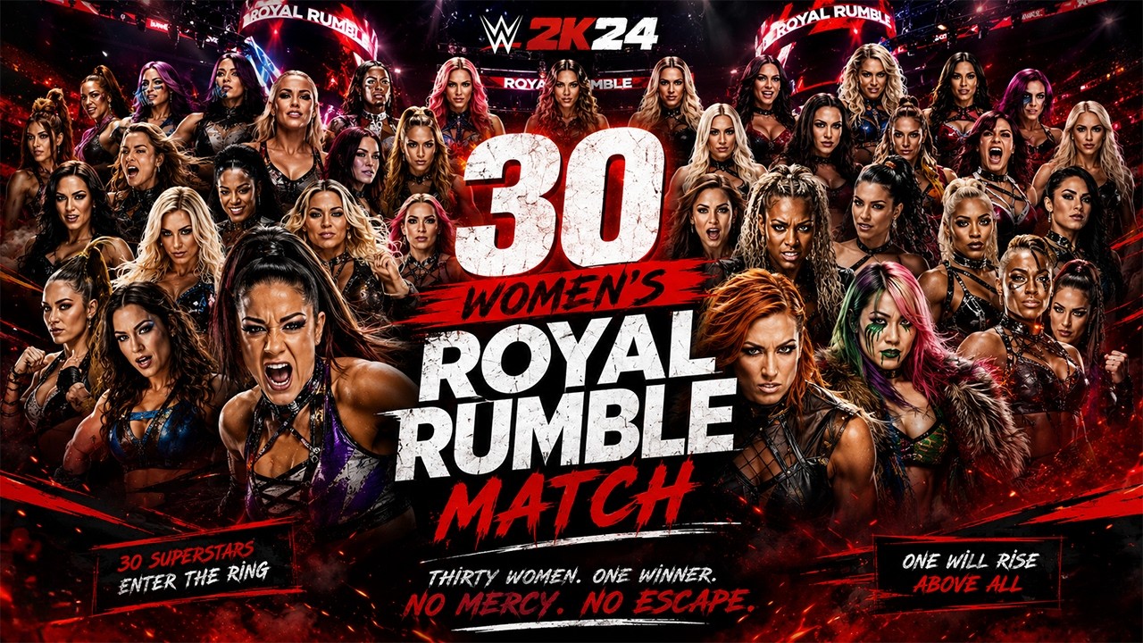 WWE 2K24 - 30 Women's Royal Rumble Match Gameplay [4K ULTRA HD]
