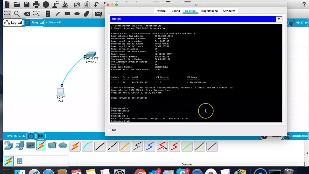 Configuring access to the privileged EXEC mode on CISCO switch
