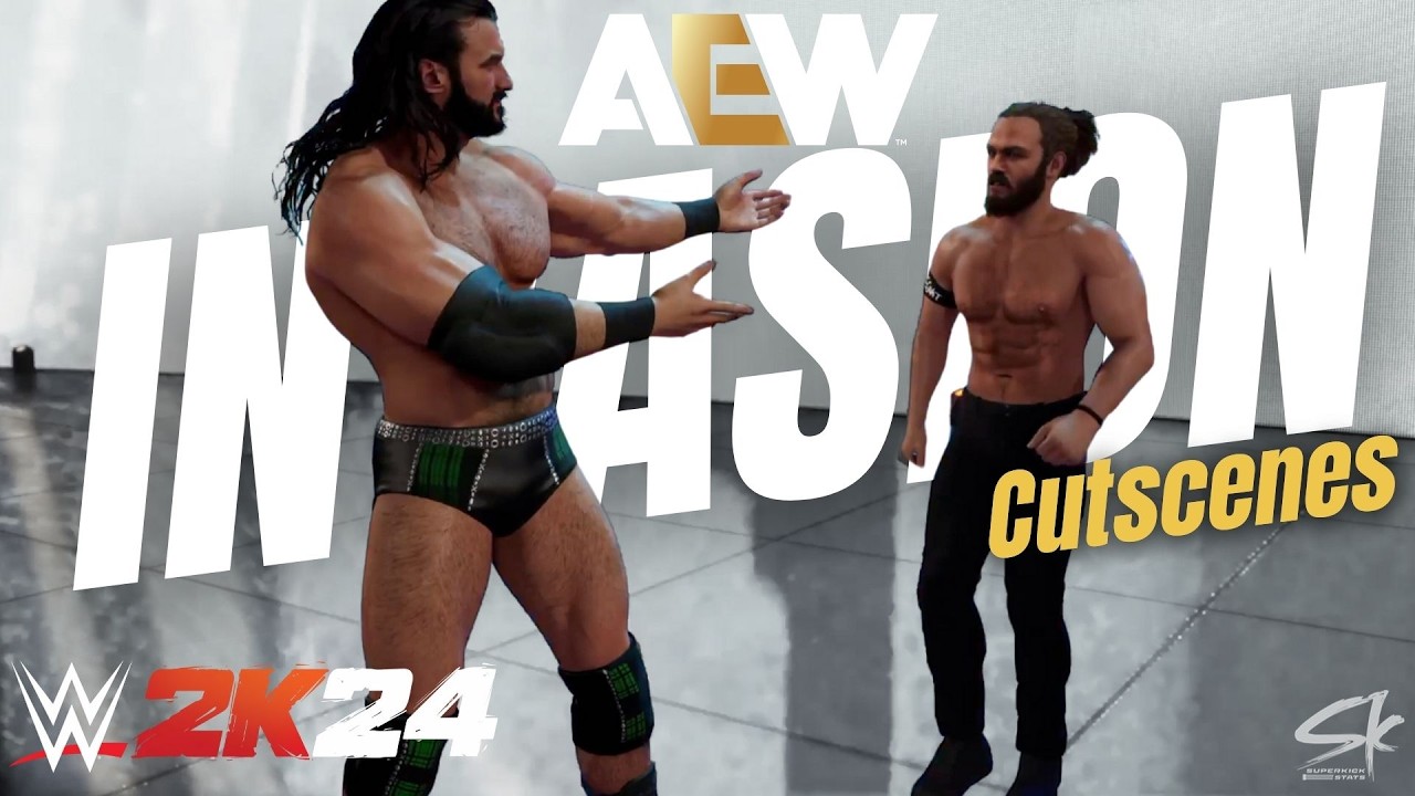 Что, если AEW вторгнутся в WWE? (10 лучших кат-сцен режима «Вселенная» для WWE 2k24 + CAW для ска...