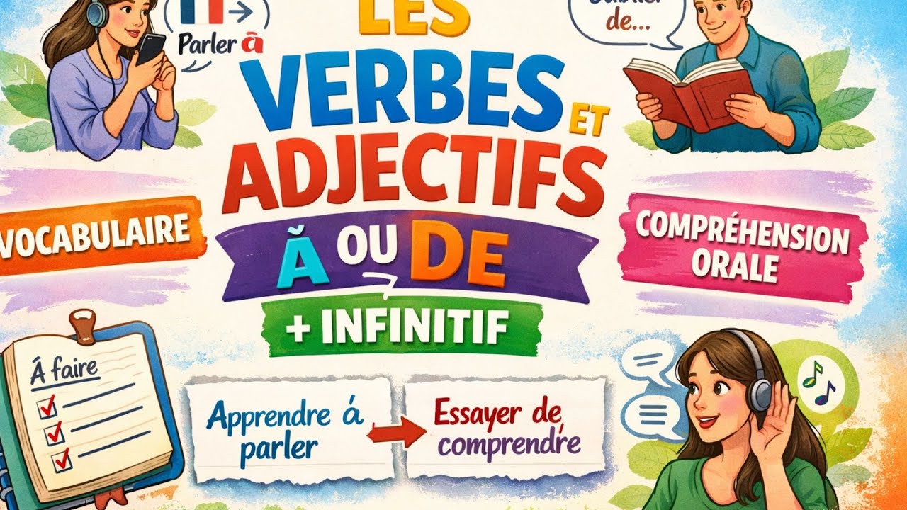 Les Verbes et Adjectifs avec à ou de + Infinitif en Vocabulaire, Conversation et Compréhension Orale