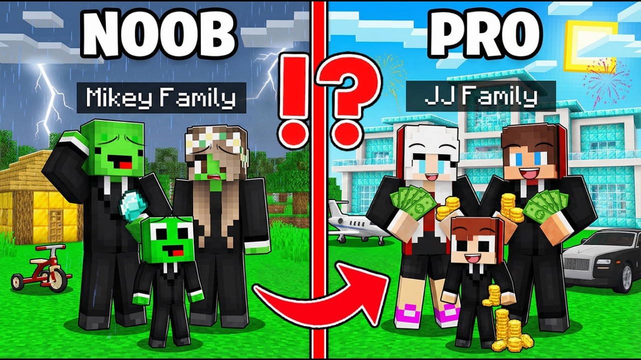 Mikey And JJ BILLIONAIRE FAMILY Challenge : NOOB VS PRO in Minecraft - Maizen Challenge