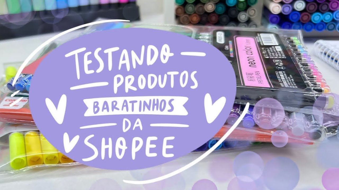 TESTANDO MATERIAL DE PAPELARIA BARATINHO DA SHOPEE
