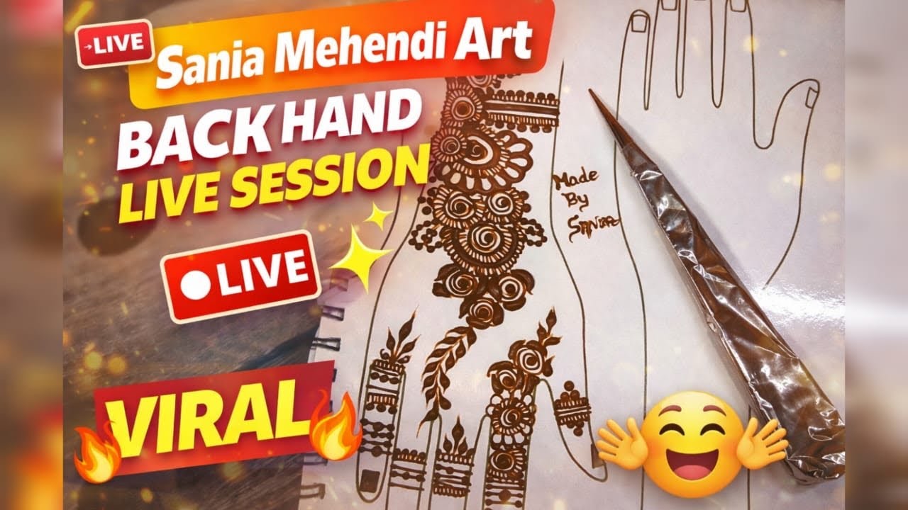 Back Hand Mehendi Live 😍 | Sania Mehendi Art 