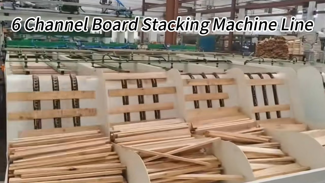 Full Automatic Multi-Channel 6 Channel Wooden Board Wood Automatic Stacker Machine Production Line