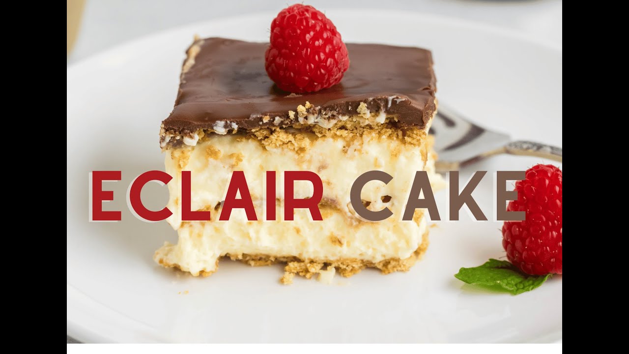Easy ECLAIR Cake Recipe with HOMEMADE Cream - Decadent & Creamy