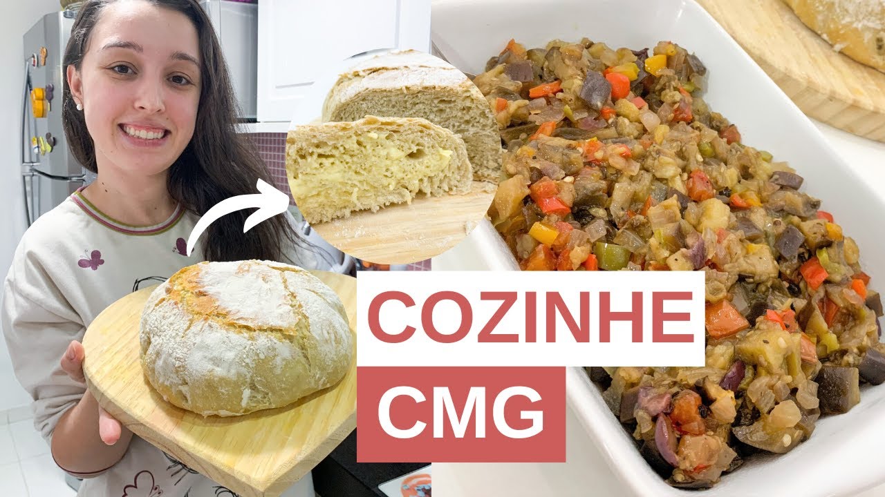 COZINHANDO CMG: FIZ PÃO DE 10 DOBRAS E CAPONATA DE BERINJELA