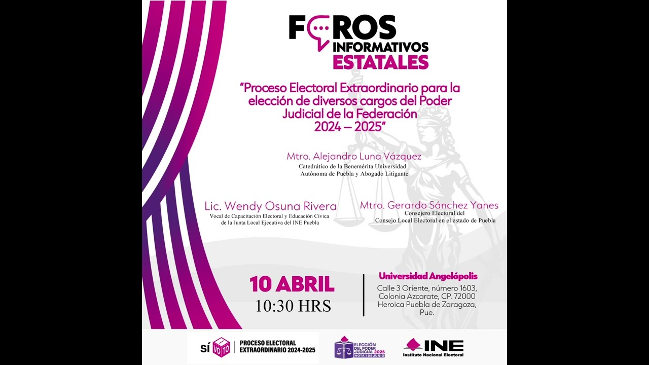 🔴 Foros Informativos Estatales: PEEPJF 2024-2025 Universidad Angelópolis