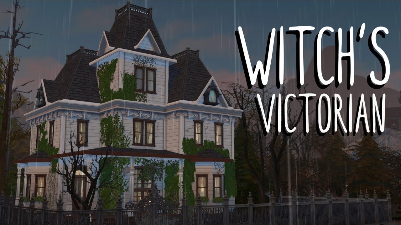 Викторианский дом ведьмы 🧹🦇 // Быстрая постройка в Sims 4