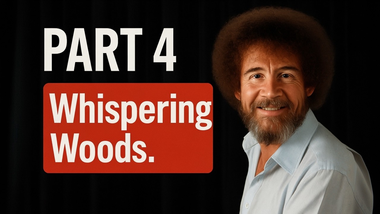 Painting Whispering Woods PART 4 of 5🌲 | Bob Ross Inspired Black & White Forest Tutorial