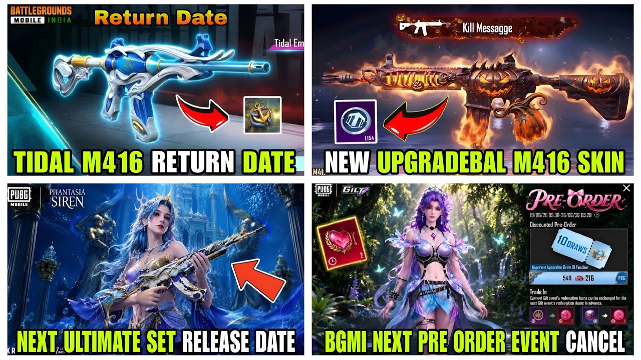🔴 BGMI NEW M416 SKIN ✅| NEXT PRE-ORDER CANCELLED ❌| TIDAL M416 RETURN DATE 🚀| NEXT ULTIMATE SET D...