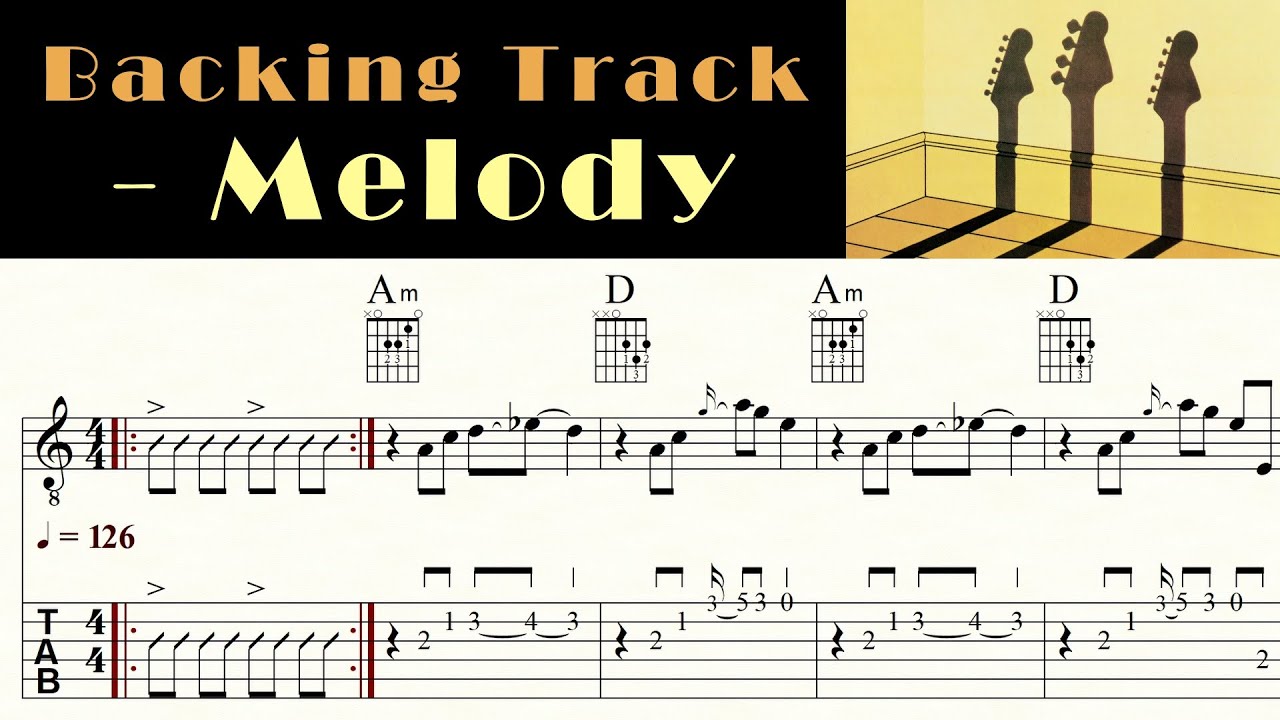 APACHE | THE SHADOWS | Backing Track | - Melody/Lead Guitar | Sheet Music & TAB | Chords & Melody
